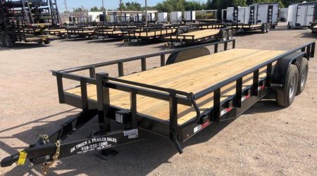 New 2026 Road Boss 83  x 20' Heavy Duty Pipe Top, Dove, Slide in ramps Utility / Equipment Trailer