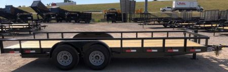 New 2026 Road Boss 83" x 20' Heavy Duty Pipe Top, Dove, Slide in ramps Utility / Equipment Trailer