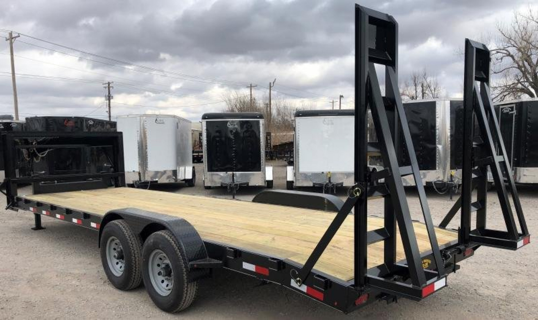 New 2026 Road Boss 83"x24' Tandem Axle Gooseneck No Rail Stand Up Ramp Equipment Trailer