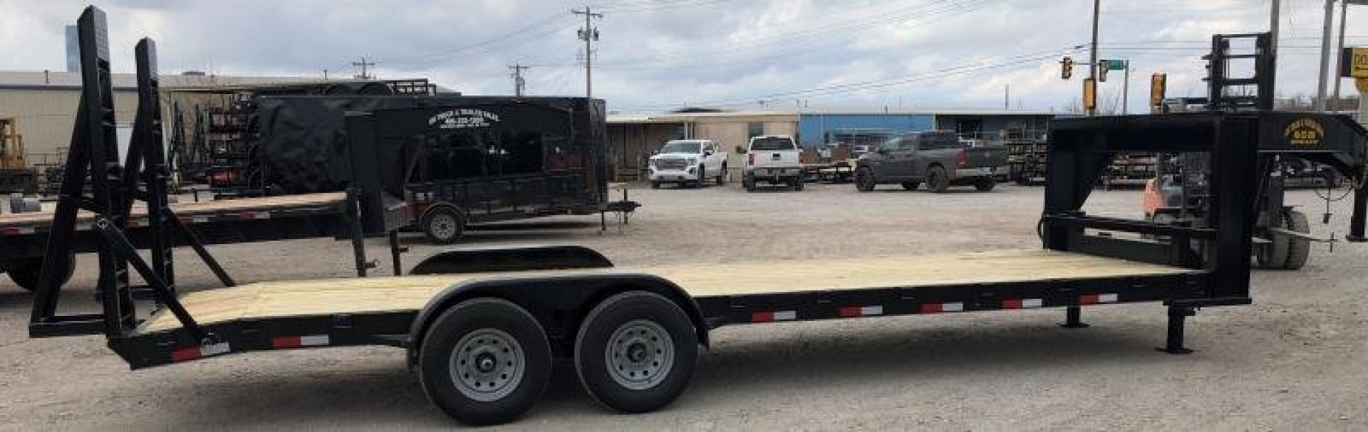 New 2026 Road Boss 83"x24' Tandem Axle Gooseneck No Rail Stand Up Ramp Equipment Trailer