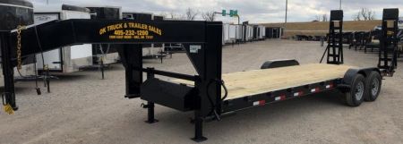 New 2026 Road Boss 83"x24' Tandem Axle Gooseneck No Rail Stand Up Ramp Equipment Trailer