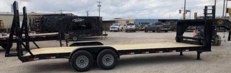 New 2026 Road Boss 83"x24' Tandem Axle Gooseneck No Rail Stand Up Ramp Equipment Trailer
