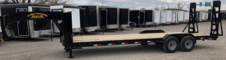New 2026 Road Boss 83"x24' Tandem Axle Gooseneck No Rail Stand Up Ramp Equipment Trailer