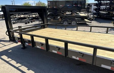 New 2026 Road Boss 83x24 Gooseneck Lowstyle Pipe rail Equipment Trailer