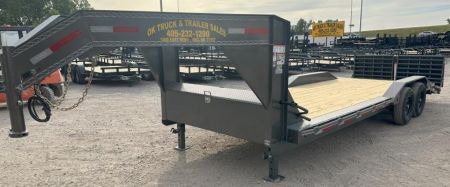 New 2025 East Texas Trailers 102" x 24' Tandem Axle Gooseneck Lowstyle with Mini Macho Dove Equipment Trailer