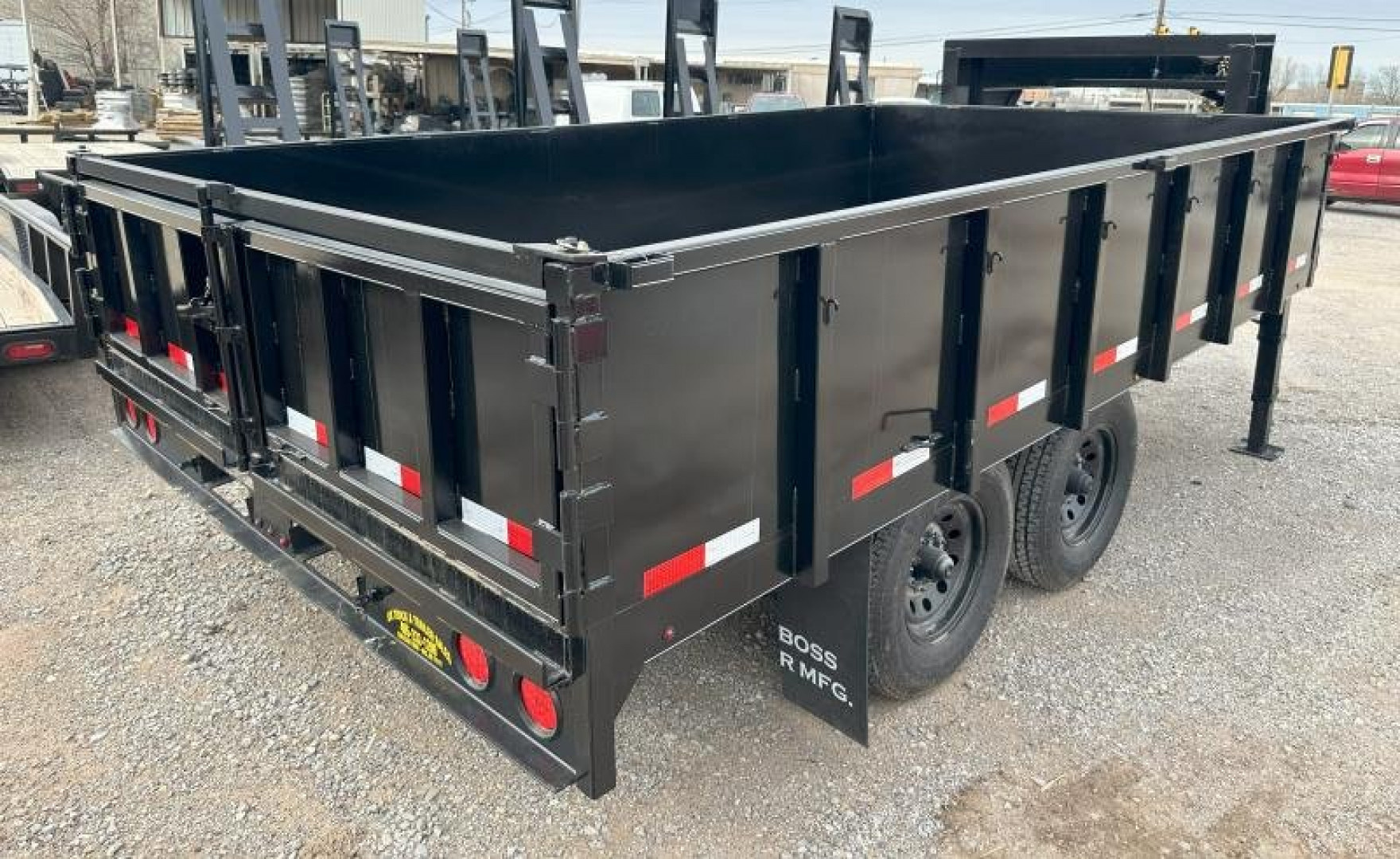 New 2024 Road Boss 102" x 14' Tandem Axle Gooseneck with 2' sides Dump Trailer