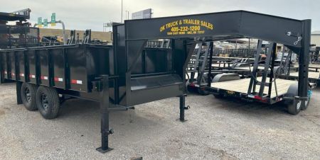 New 2024 Road Boss 102  x 14' Tandem Axle Gooseneck with 2' sides Dump Trailer