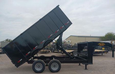 New 2026 Road Boss 83x14 Tandem Axle Gooseneck Dump with 4' Sides Dump Trailer