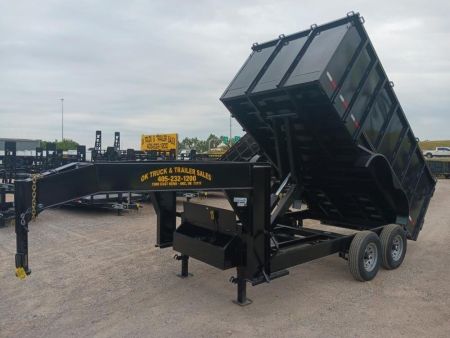 New 2026 Road Boss 83x14 Tandem Axle Gooseneck Dump with 4' Sides Dump Trailer