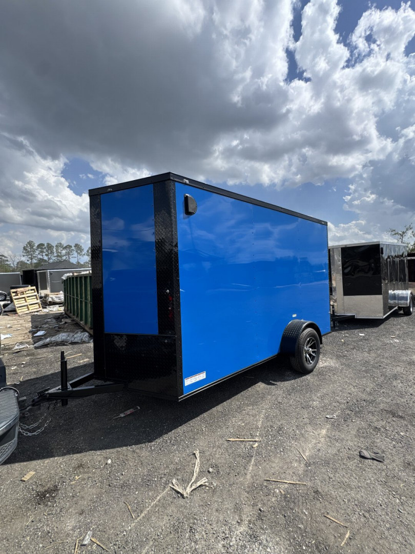 New 2026 J&C Trailers 6x12SA 7' BLACKOUT MAG WHEELS Cargo / Enclosed Trailer