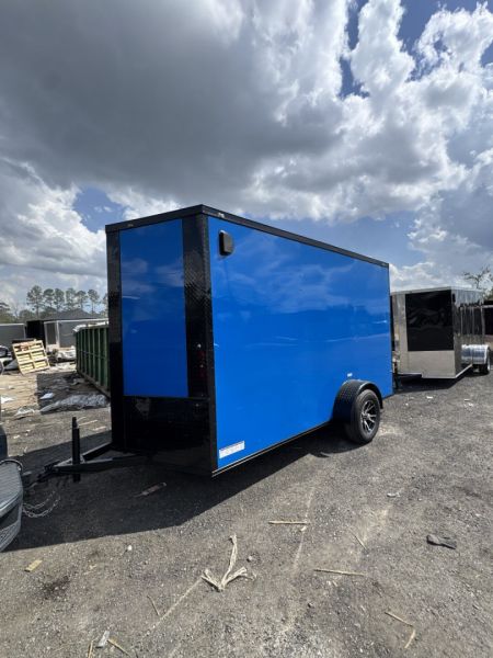 New 2026 J&C Trailers 6x12SA 7' BLACKOUT MAG WHEELS Cargo / Enclosed Trailer