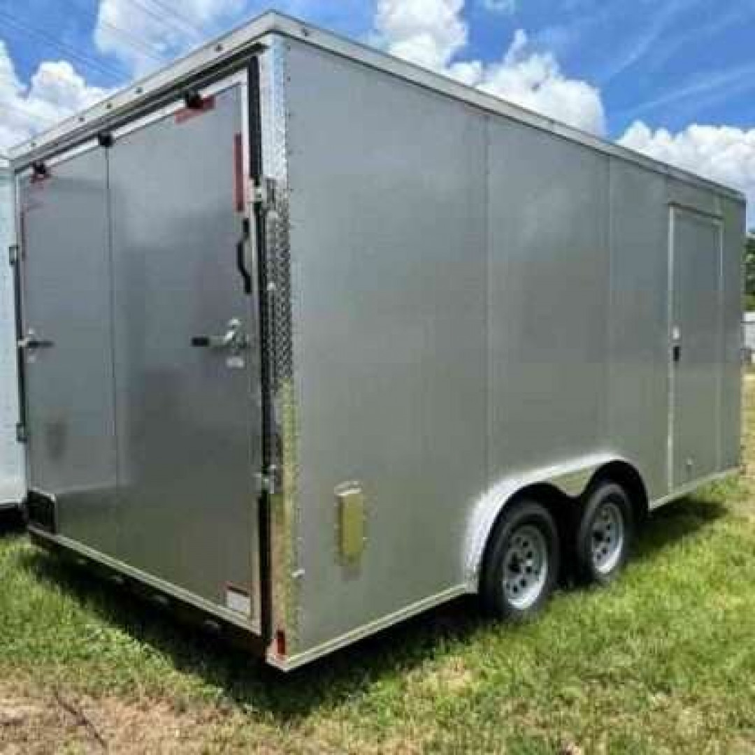 New 2025 Titanium Cargo 8.5x16TA Cargo / Enclosed Trailer SILVER FROST