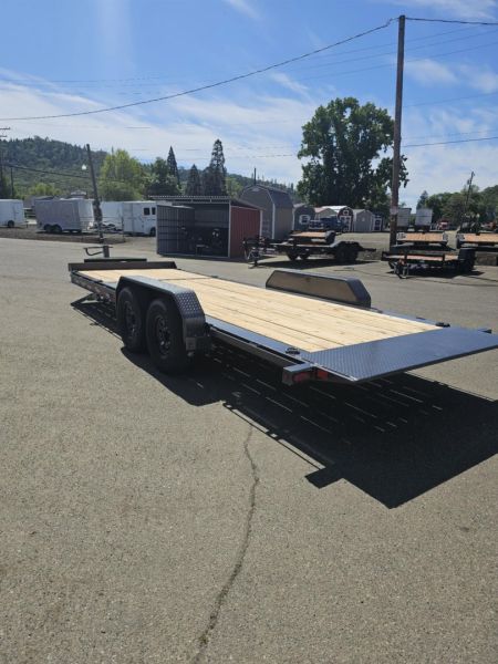 New SALE! SPLIT TILT 2025 HTL208 BASELINE Diamond C Trailers 82" X 22' 16000 GVWR Equipment Trailer GRAY