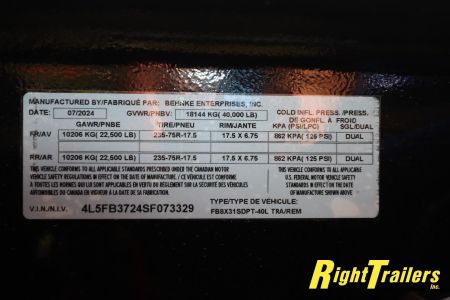 New Behnke 8.5x31 Deckover Equipment Trailer Equipment Trailer