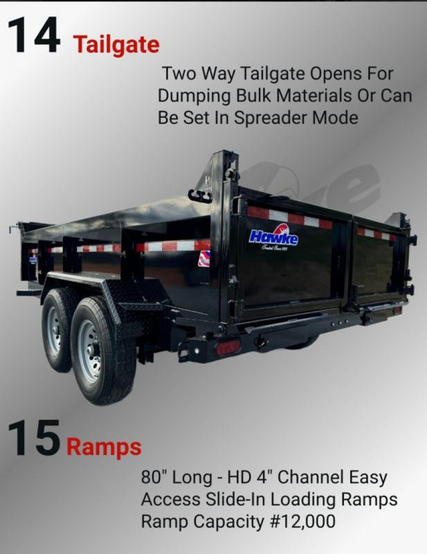 New 2026 Hawke Trailers 7X14 14K Low Pro Dump Trailer