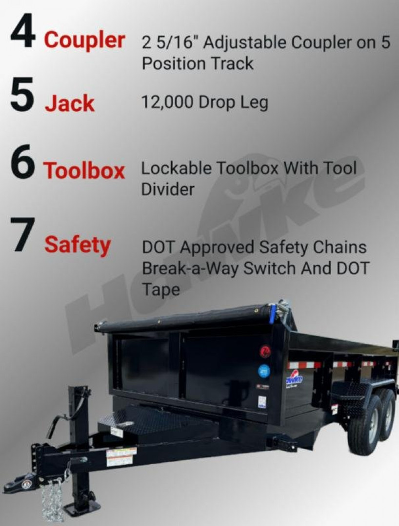 New 2026 Hawke Trailers 7X14 14K Low Pro Dump Trailer