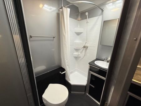 New 2025 Vintage Trailers 8.5x34 Race Trailer With Bathroom