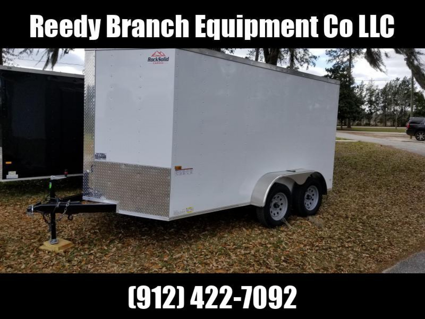New 6x12 Tandem Axle White Rock Solid Cargo Enclosed Trailer