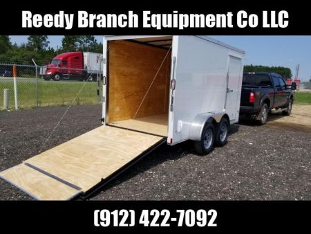 New 6x12 Tandem Axle White Rock Solid Cargo Enclosed Trailer