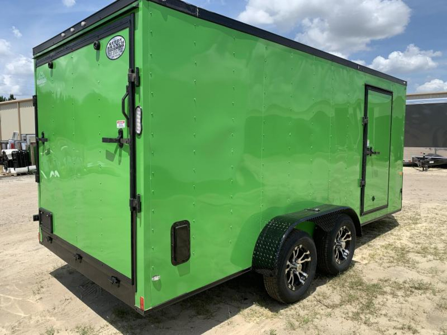 New 7x16 Electric Green Blackout Trailer