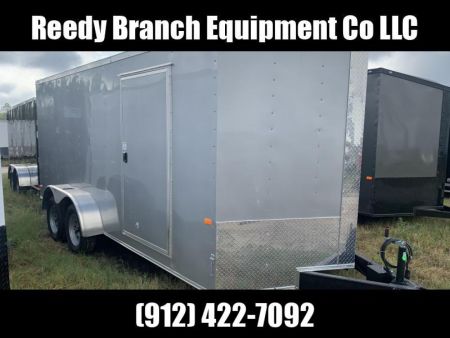 New 7x16 Silver Rock Solid Cargo Enclosed Trailer 7000GVWR