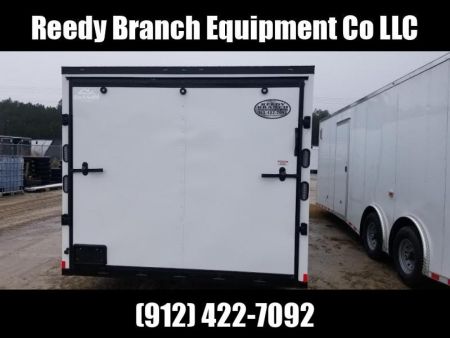 New 8.5x24 White Blackout Elite Spread Enclosed Cargo Trailer