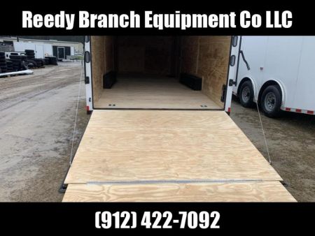 New 8.5x24 White Blackout Elite Spread Enclosed Cargo Trailer