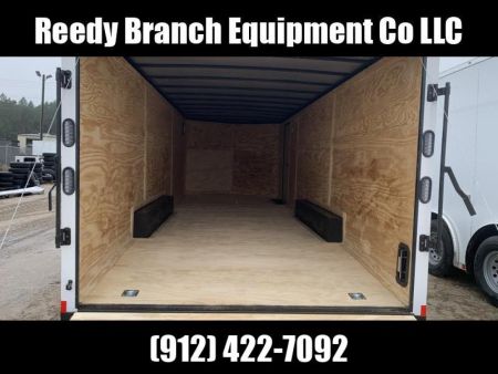 New 8.5x24 White Blackout Elite Spread Enclosed Cargo Trailer