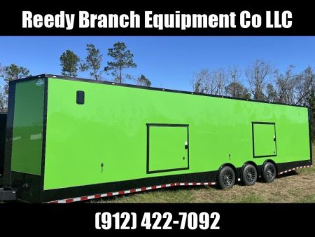 New 8.5x36 Enclosed Car Hauler | Green Blackout | Rock Solid Cargo