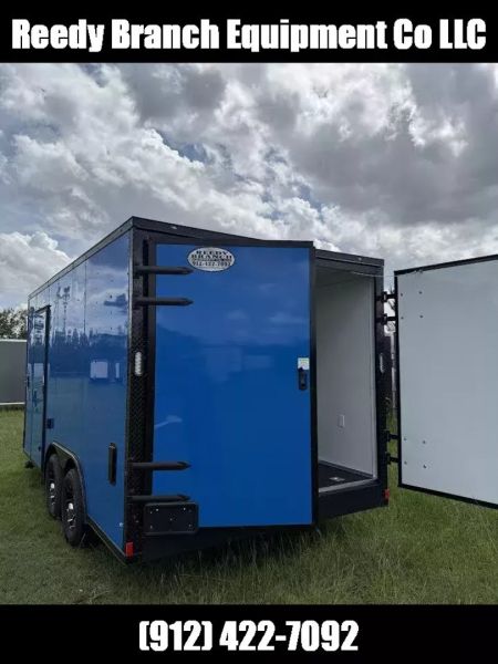 New 8.5x16 Concession Trailer | Rock Solid Cargo True Blue Blackout Package