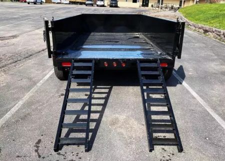 New Heavy Duty Top Hat 77x12 Dump Trailer - 9,990# GVWR w/Scissor Lift!