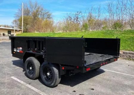 New Heavy Duty Top Hat 77x12 Dump Trailer - 9,990# GVWR w/Scissor Lift!