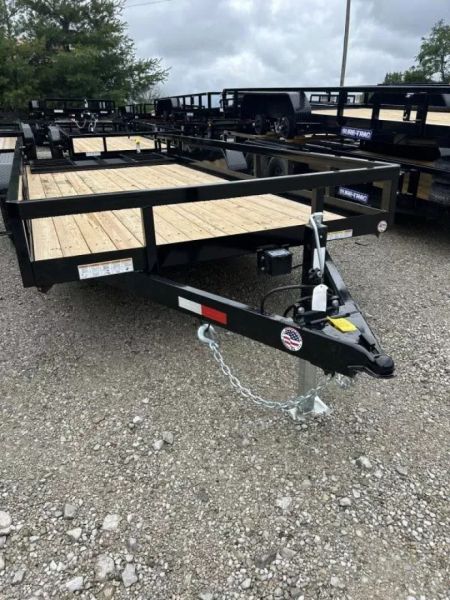 New 2025 Sure-Trac 7 x 18 Tube Top Utility 10K tandem axle landscape trailer