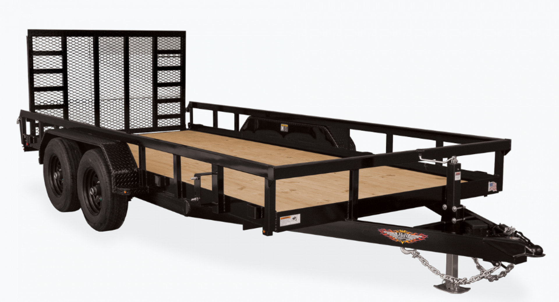 New 2026 H&H TRAILERS 82x18 Heavy Duty Rail Side Landscape Trailer 10K Tandem Utility Trailer