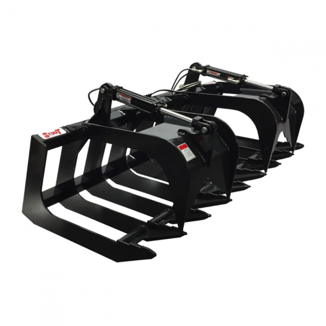 New Stout Skid Steer 72-8 Brush Grapple Attachment