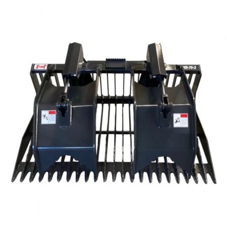 New Stout Skid Steer 72-3 Rock Bucket Grapple Attachment