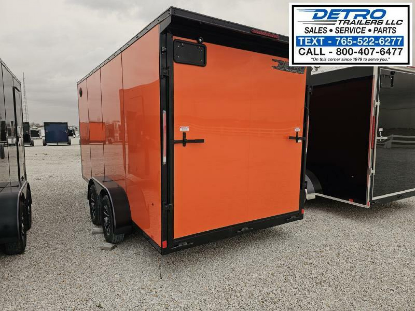 New 2025 ORANGE BLACK-OUT Cargo Express XL SE 7' x 16' 7K Ramp Door V-nose Enclosed Cargo Trailer
