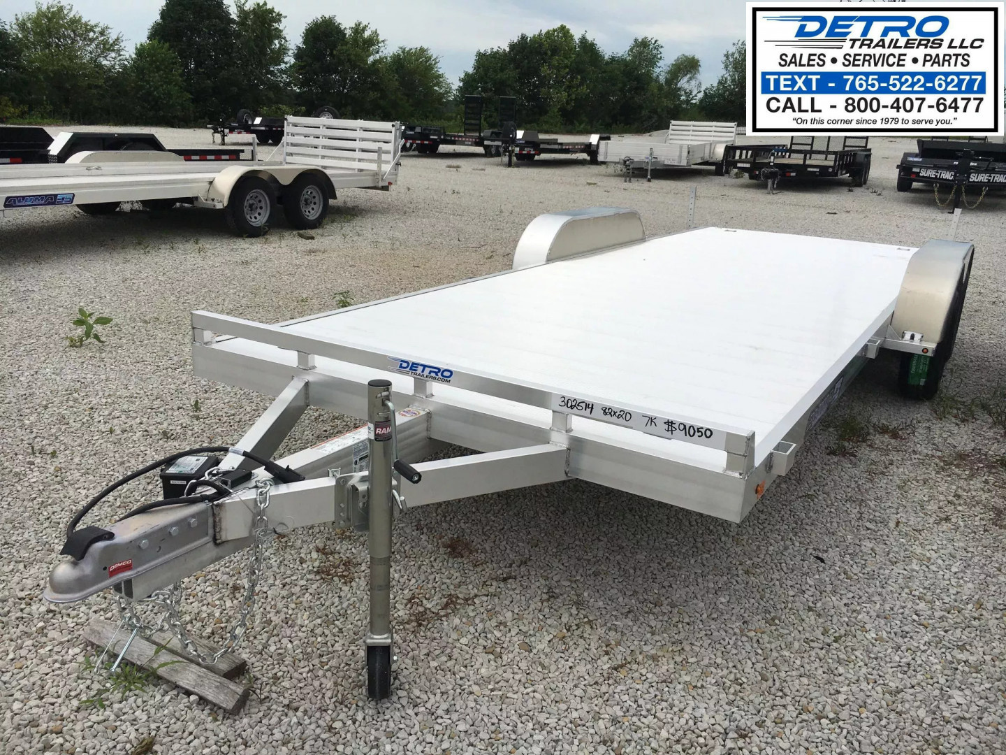 New 2026 Aluma 8220ESA-TA-EL-R-RTD (Rear Ramps) 7K Torsion Axle Car Hauler