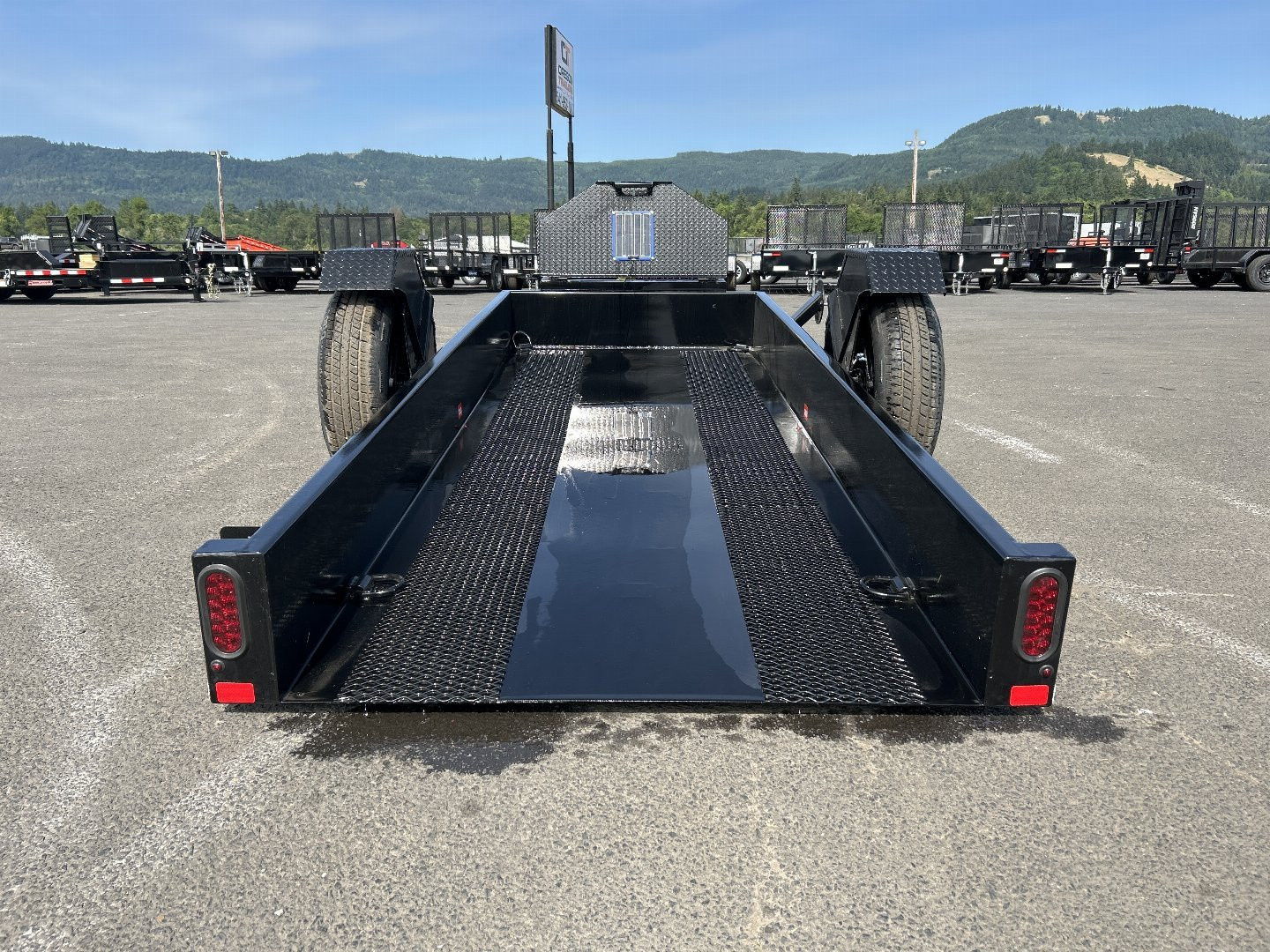 New 2025 Midsota 4.5x12 Steel Deck Power Tilt Equipment Trailer 7.7K GVWR