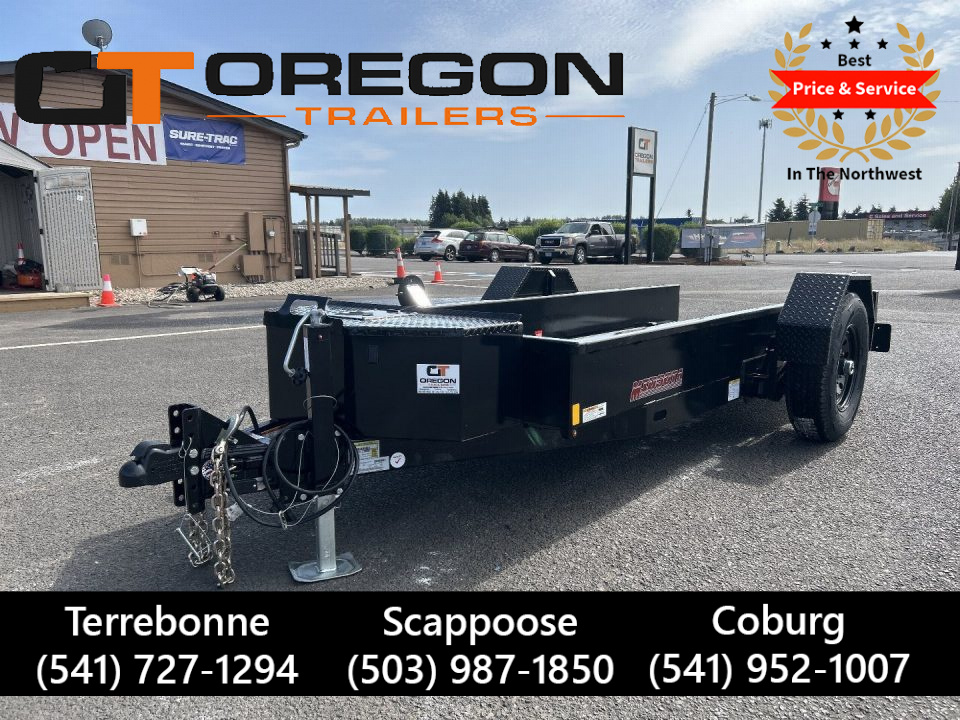 New 2025 Midsota 4.5x12 Steel Deck Power Tilt Equipment Trailer 7.7K GVWR