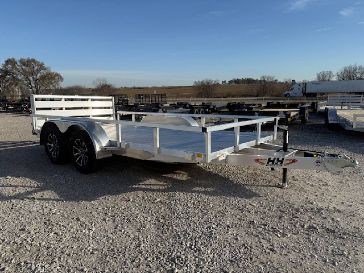 New 2026 H&H Aluminum 82"x14' 7k Rail Side Utility Trailer