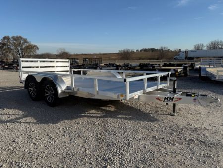 New 2026 H&H Aluminum 82"x14' 7k Rail Side Utility Trailer