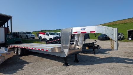 New 2025 EBY 20+5 HD GOOSENECK ALUMINUM DECKOVER Trailer w/ 50/50 Ramps (PRICE DROP!!)