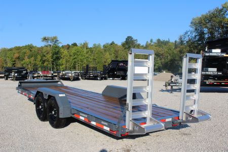 New 2025 Moritz ELBH 7' x 22' Low Pro - Aluminum Ramps - Equipment Trailer - 14000# GVW
