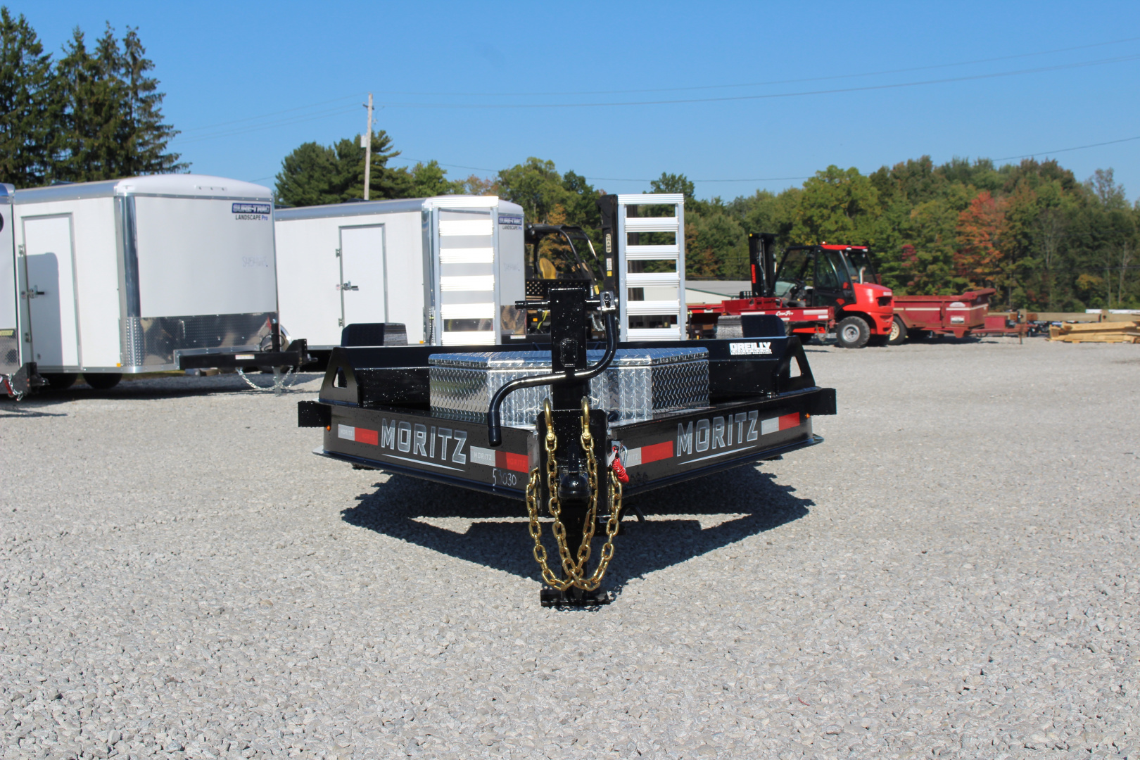 New 2025 Moritz ELBH 7' x 22' Low Pro - Aluminum Ramps - Equipment Trailer - 14000# GVW