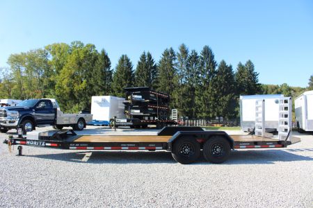 New 2025 Moritz ELBH 7' x 22' Low Pro - Aluminum Ramps - Equipment Trailer - 14000# GVW
