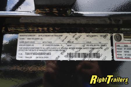 New 2025 8.5X40 DP Platinum Star Gooseneck Equipment Trailer