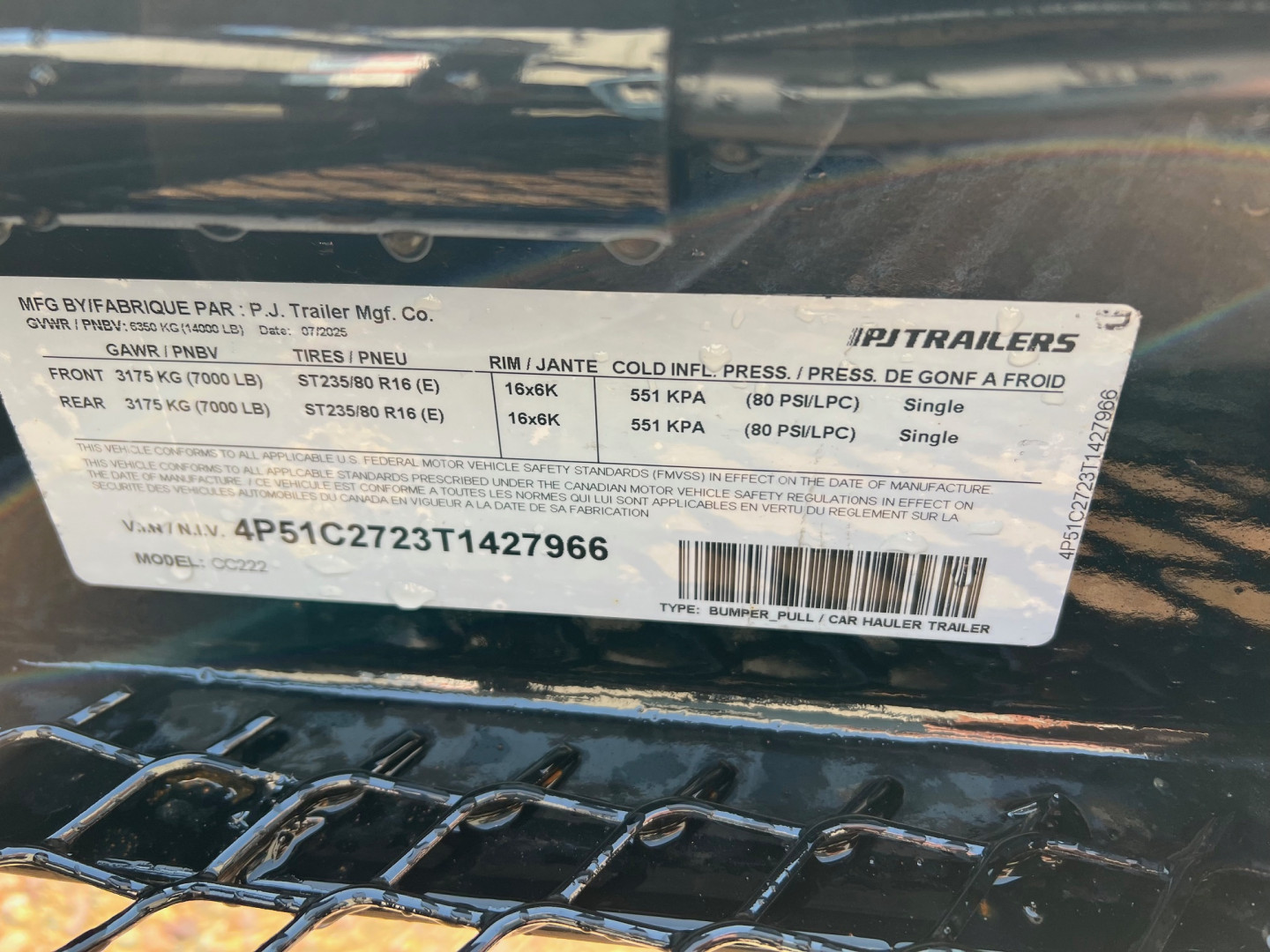 New 2027 PJ Trailers 22' CC Equipment Equipment Trailer