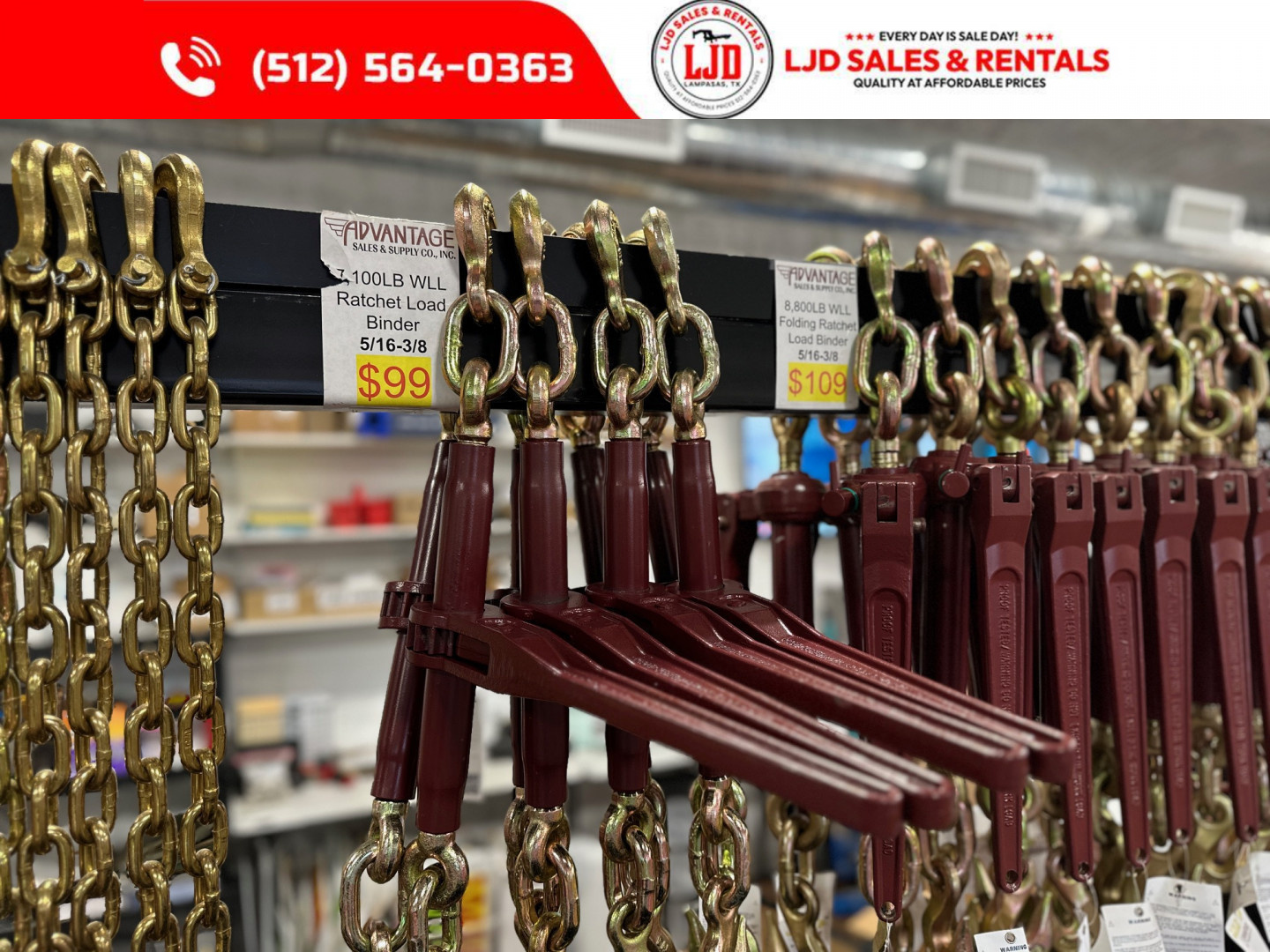 New Quality Chains 5/16 - 7100 lb WLL = $99 -Binders - Boomers