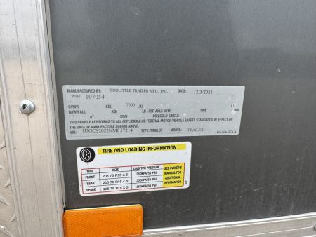 Used 2022 Doolittle Trailers 8-20 Enclosed